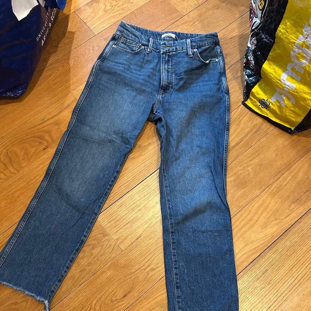Good American jeans, rough hem, size 4